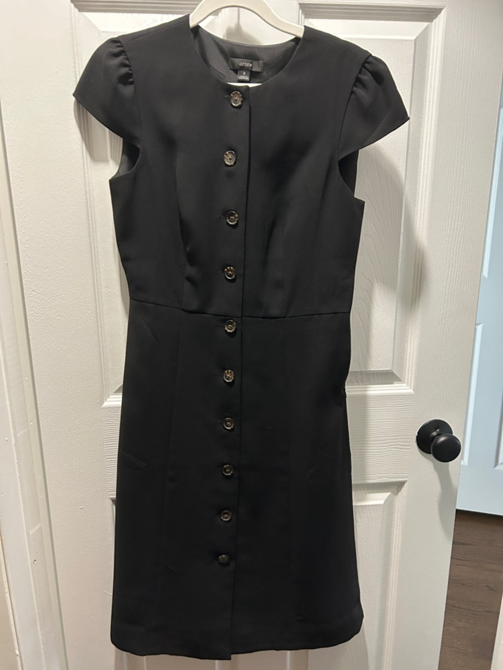 J a free Black Button-Front Sheath Dress - Black